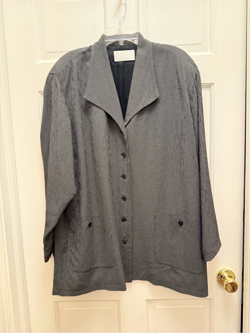 Liz Claiborne Charcoal Gray Textured Button-Front Blazer 20P